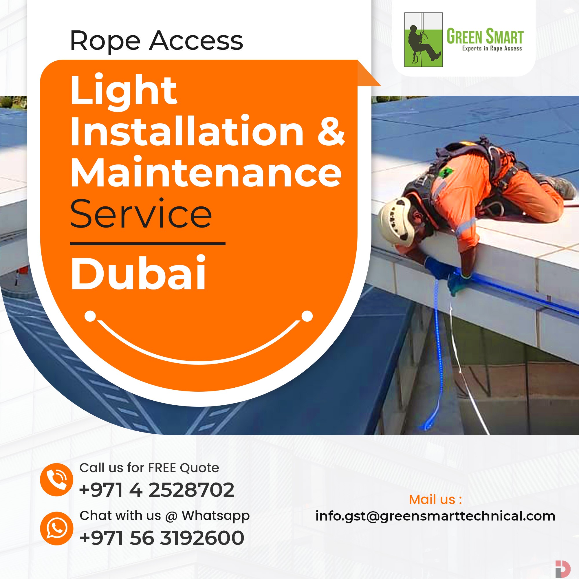 Expert Rope Access Light Installation and Repair Services in Dubai